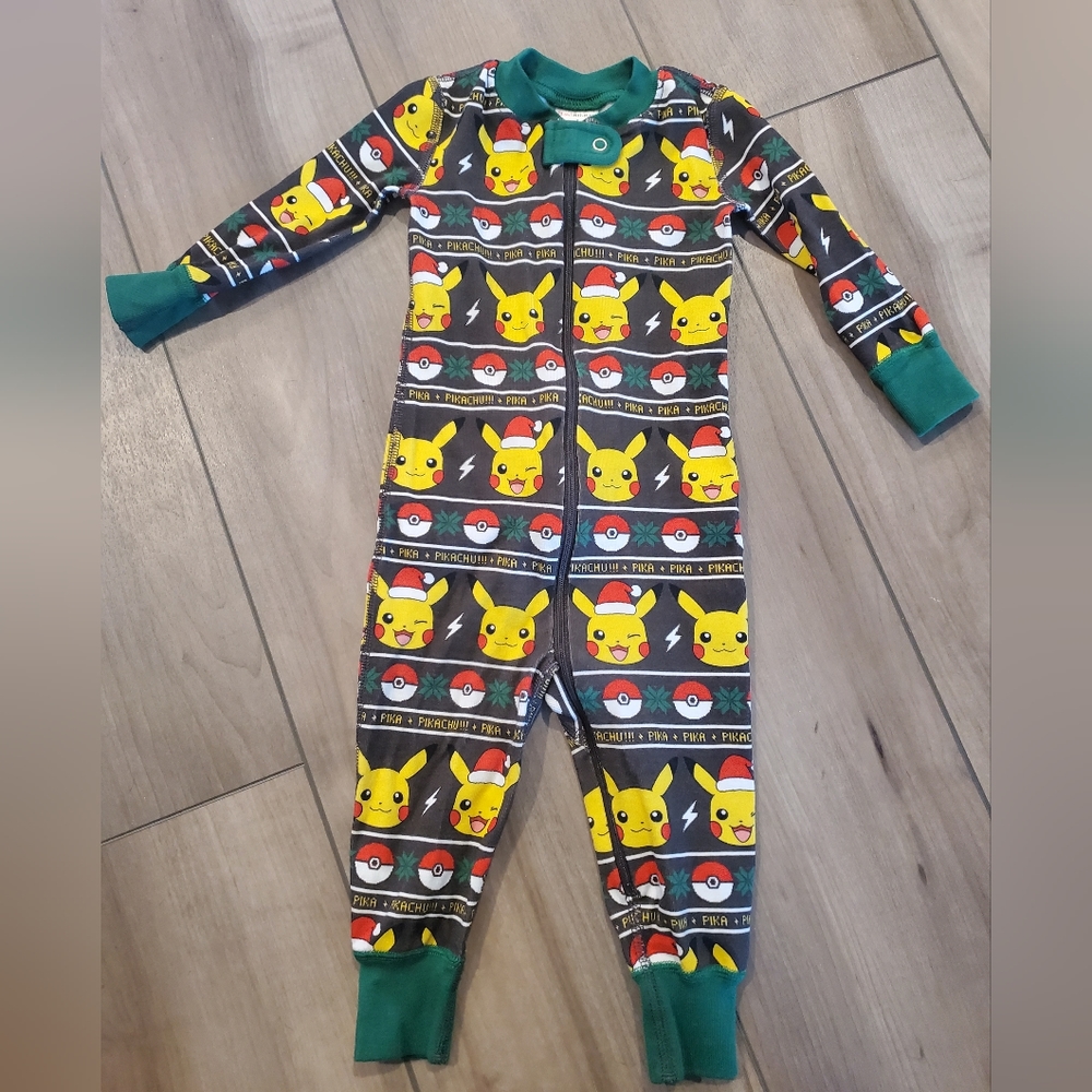 Hanna Andersson x Pokemon Pikachu Holiday Footless Sleeper 12-18mo